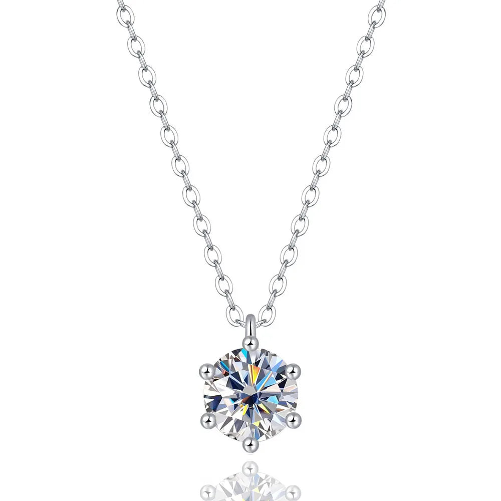 EternalBrilliance: GRA Certified Moissanite Necklace in S925 Sterling Silver Fine Jewelry
