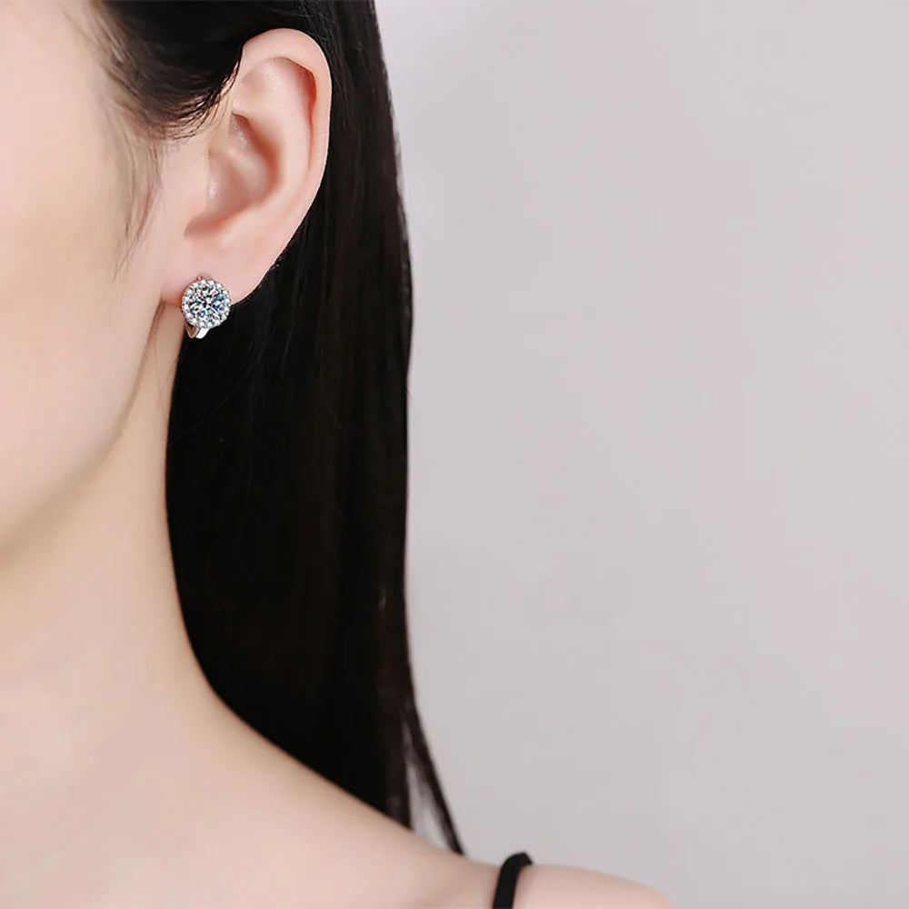 SereneSparkle: D Color Moissanite Hoop Earrings S925 Sterling Silver Fine Jewelry