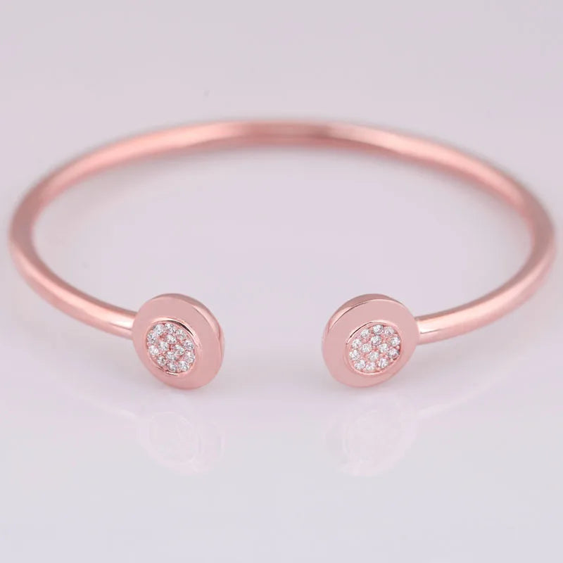 DualGleam: Rose Gold & Silver Charm Bracelet in 925 Sterling Silver