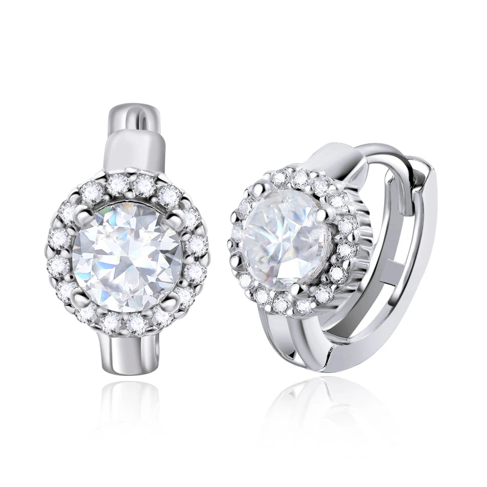 SereneSparkle: D Color Moissanite Hoop Earrings S925 Sterling Silver Fine Jewelry