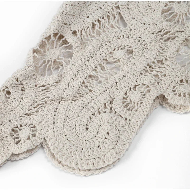 FairyCharm: Asymmetric Crochet Dress Set