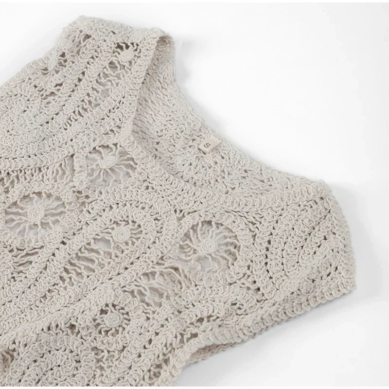 FairyCharm: Asymmetric Crochet Dress Set