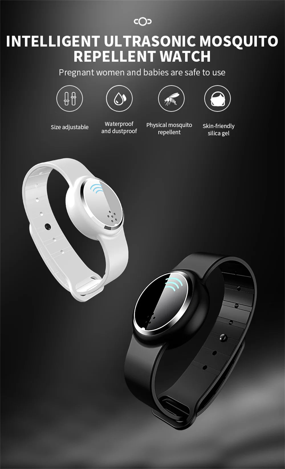 BuzzGuard Pro: Ultrasound Mosquito Repellent Bracelet