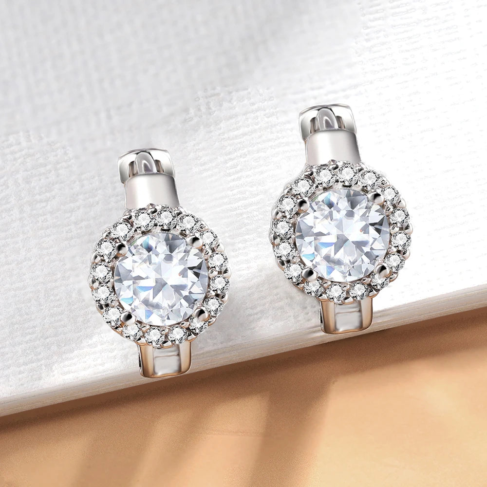 SereneSparkle: D Color Moissanite Hoop Earrings S925 Sterling Silver Fine Jewelry