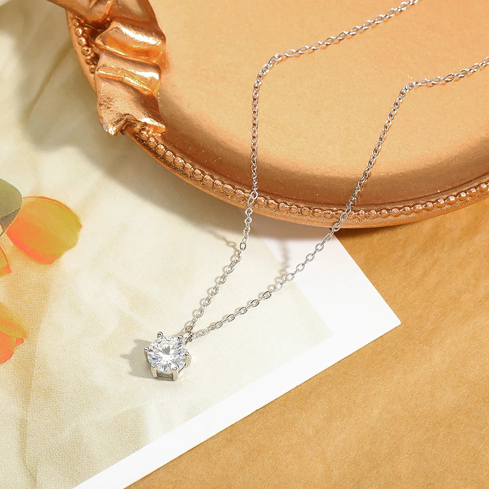 EternalBrilliance: GRA Certified Moissanite Necklace in S925 Sterling Silver Fine Jewelry