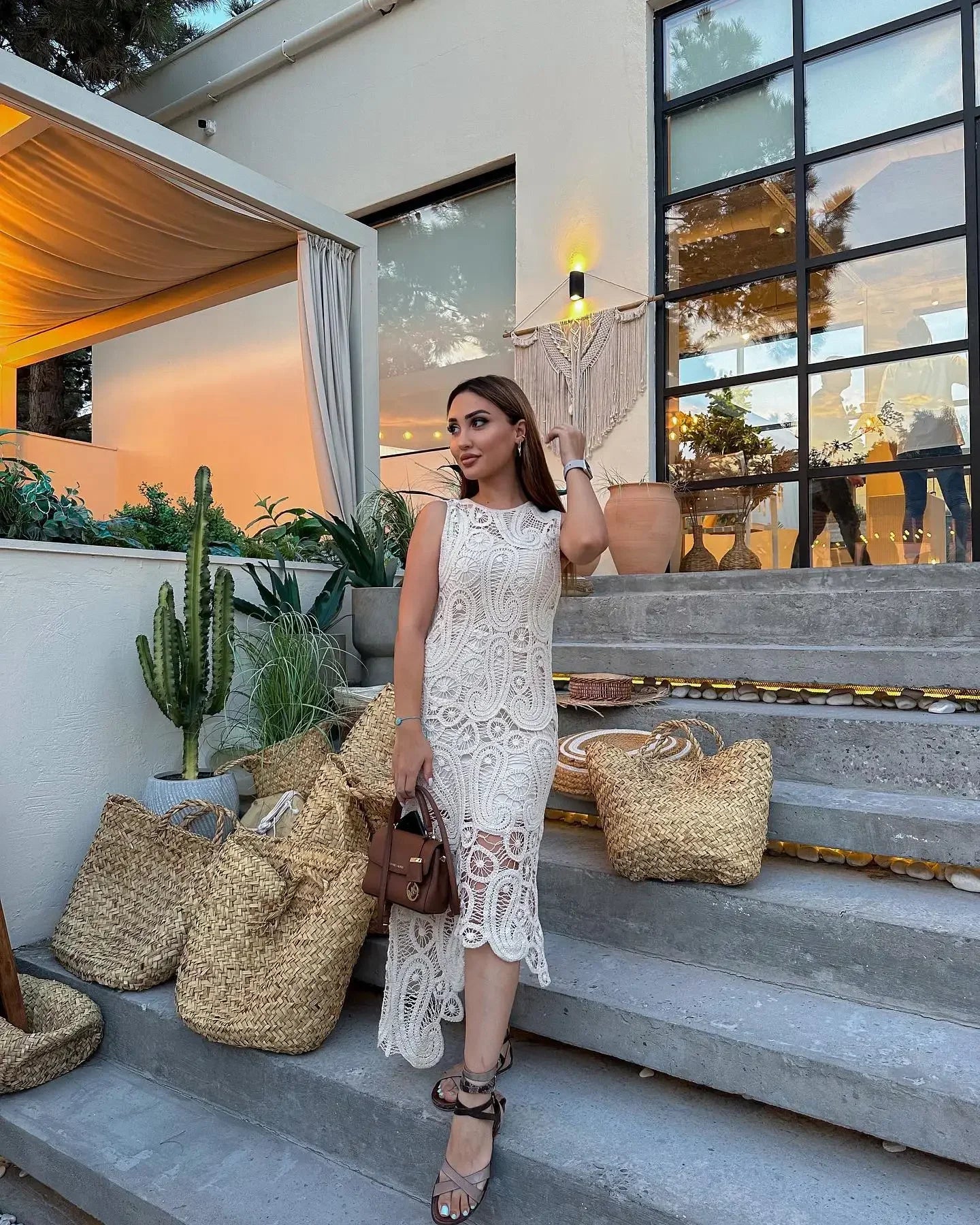 FairyCharm: Asymmetric Crochet Dress Set