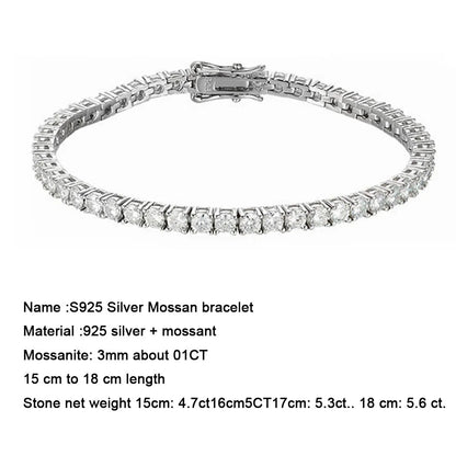 BrillianceLine: Moissanite Tennis Bracelet in S925 Sterling Silver