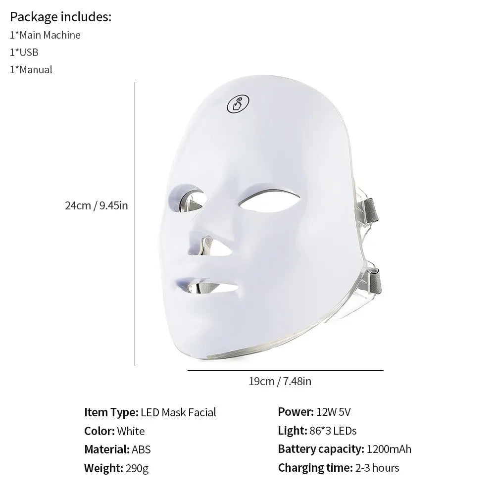 LumiGlow Pro: 7-Color LED Facial Mask