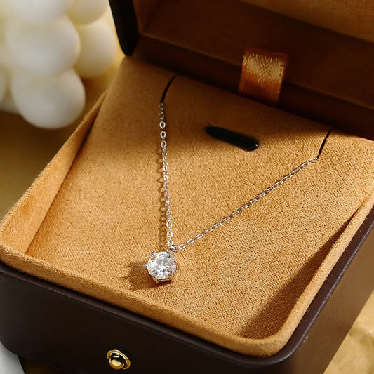 EternalBrilliance: GRA Certified Moissanite Necklace in S925 Sterling Silver Fine Jewelry