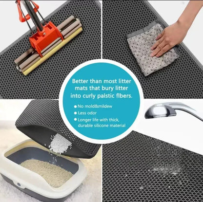 PurrfectClean: Double-Layer Cat Litter Mat