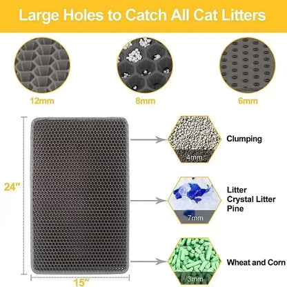 PurrfectClean: Double-Layer Cat Litter Mat