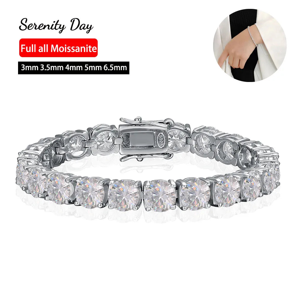 BrillianceLine: Moissanite Tennis Bracelet in S925 Sterling Silver