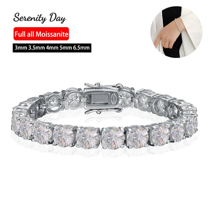 BrillianceLine: Moissanite Tennis Bracelet in S925 Sterling Silver