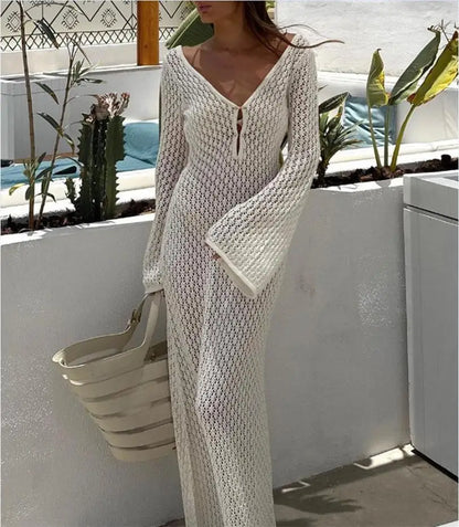 Ocean Whisper: Sexy V-Neck Cover-Up